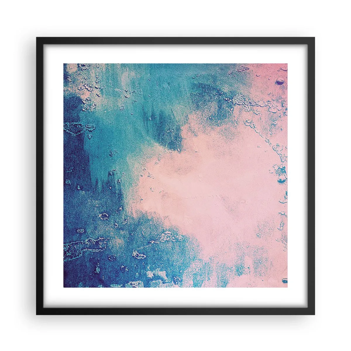 Poszter fehér keretben - Kék ölelések - 50x50 cm