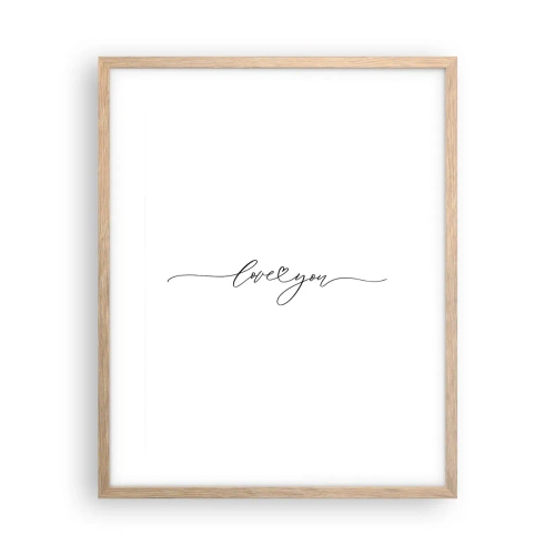 Poszter világos tölgy keretben - Fekete fehéren - 40x50 cm