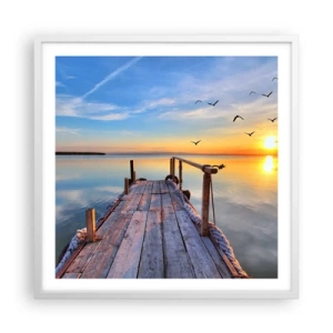 Poszter fekete keretben - Menj egyenesen a nap felé - 60x60 cm