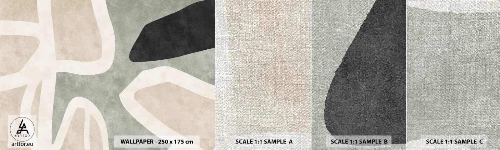 Fotótapéta Minta Premium Canvas - Kompozíció fekete témával - Absztrakció, Minimalizmus, Modern művészet - 100x30 cm