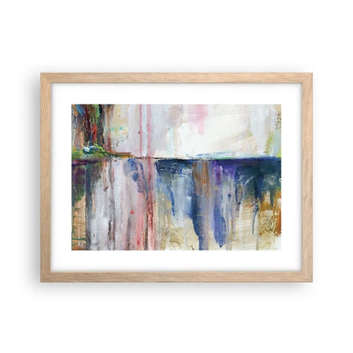 Poszter világos tölgy keretben - Színes benyomások és társítások - 40x30 cm