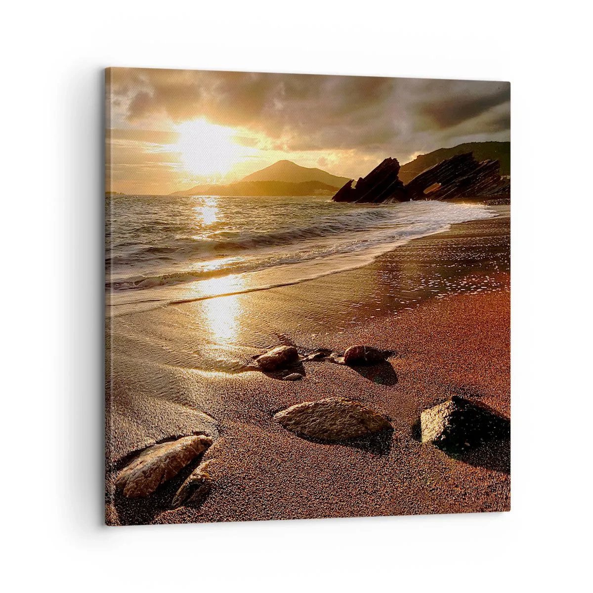 Vászonkép - Kövesd a napot a dombok felé - 60x60 cm