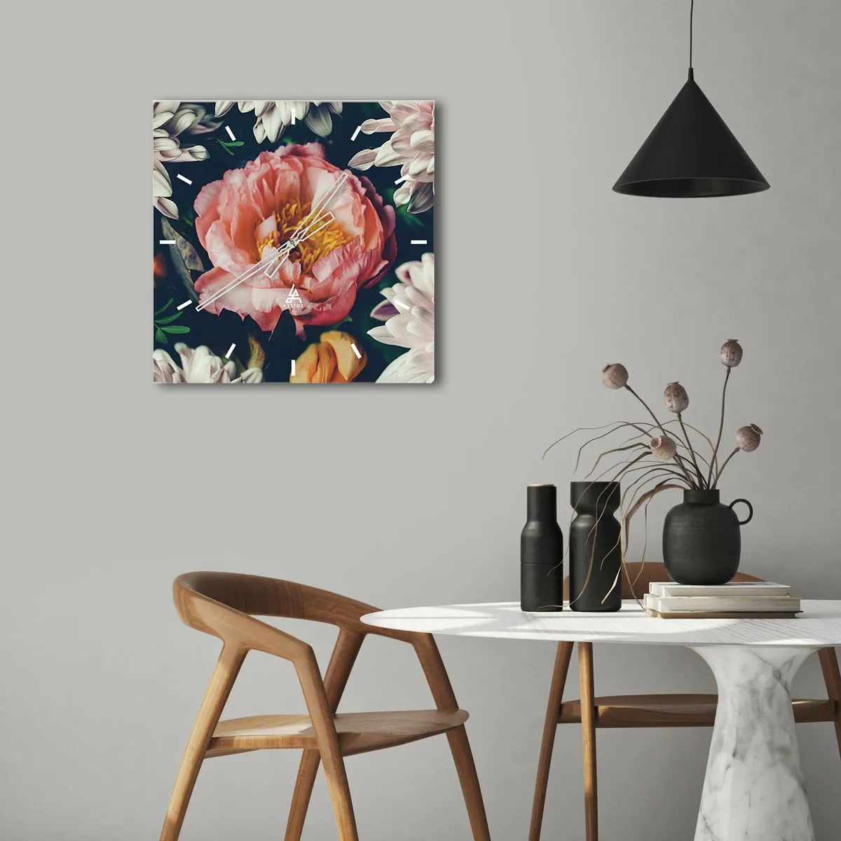 Falióra, Óra - Barokk pompával - 40x40 cm