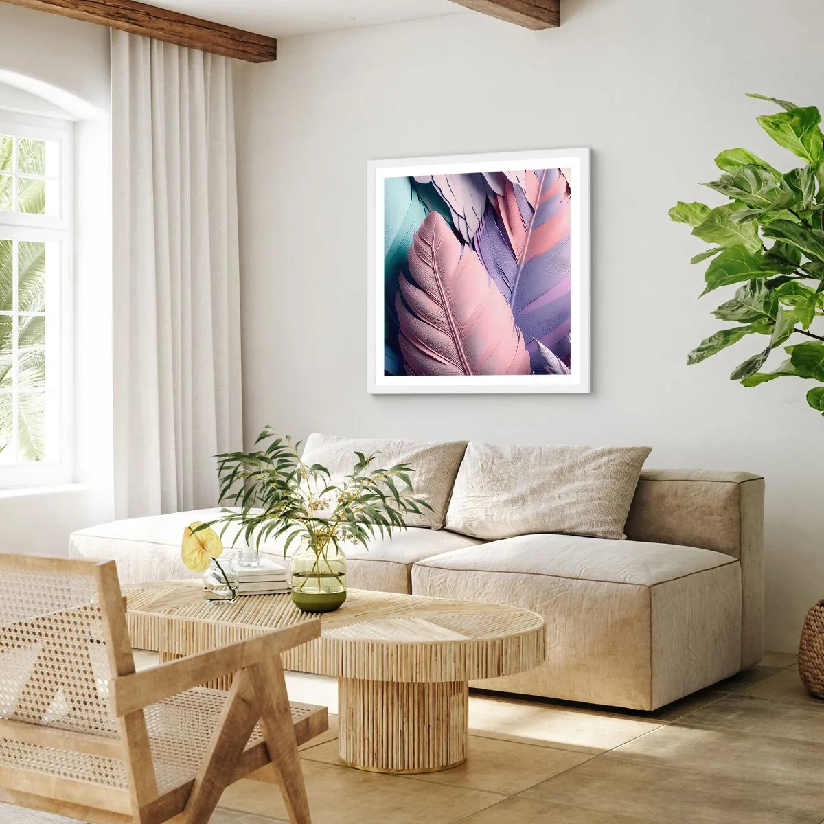 Poszter fekete keretben - Madár sikk - 60x60 cm