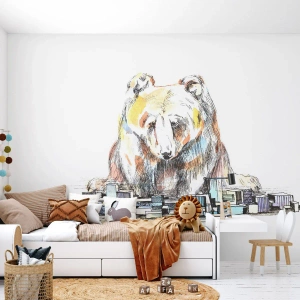 Fotótapéta Premium Sand - Hogy lehet így élni? - Állatok, Medve, Grafika - 300x210 cm