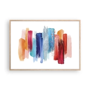 Poszter világos tölgy keretben - Fel és le - 100x70 cm