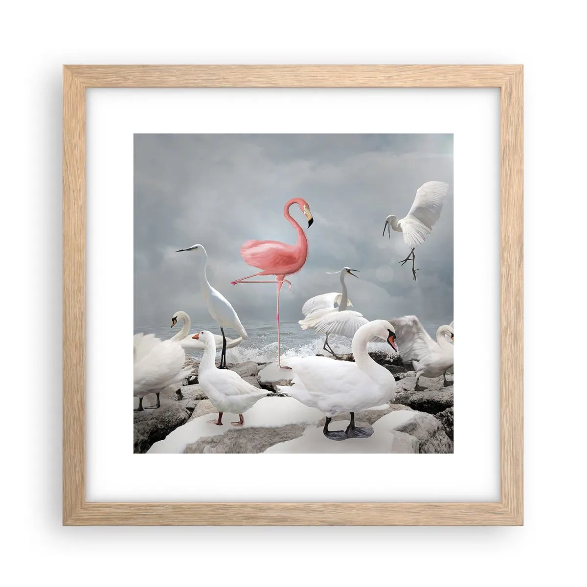 Poszter világos tölgy keretben - Hogy kerültem ide? - 30x30 cm