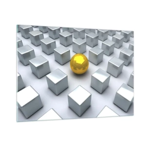 Üveg kép - Miért én? Geometriai összetétel - 100x70 cm