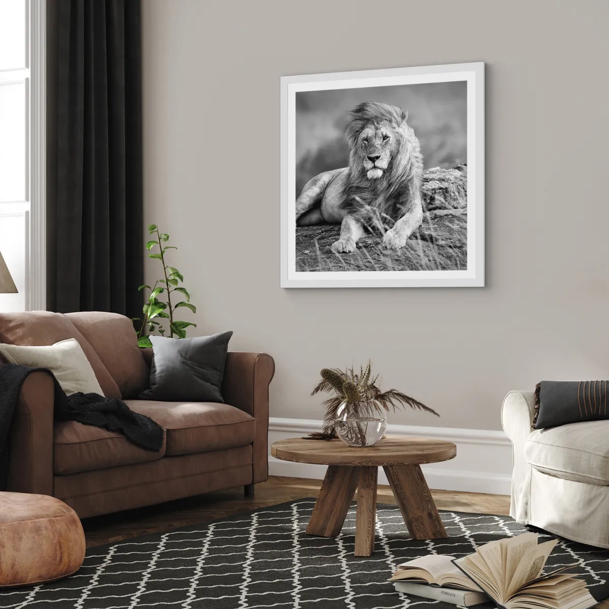 Poszter fekete keretben - Királyi szieszta - 40x40 cm