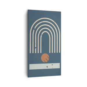 Vászonkép - Geometria sötétkék háttéren - 55x100 cm