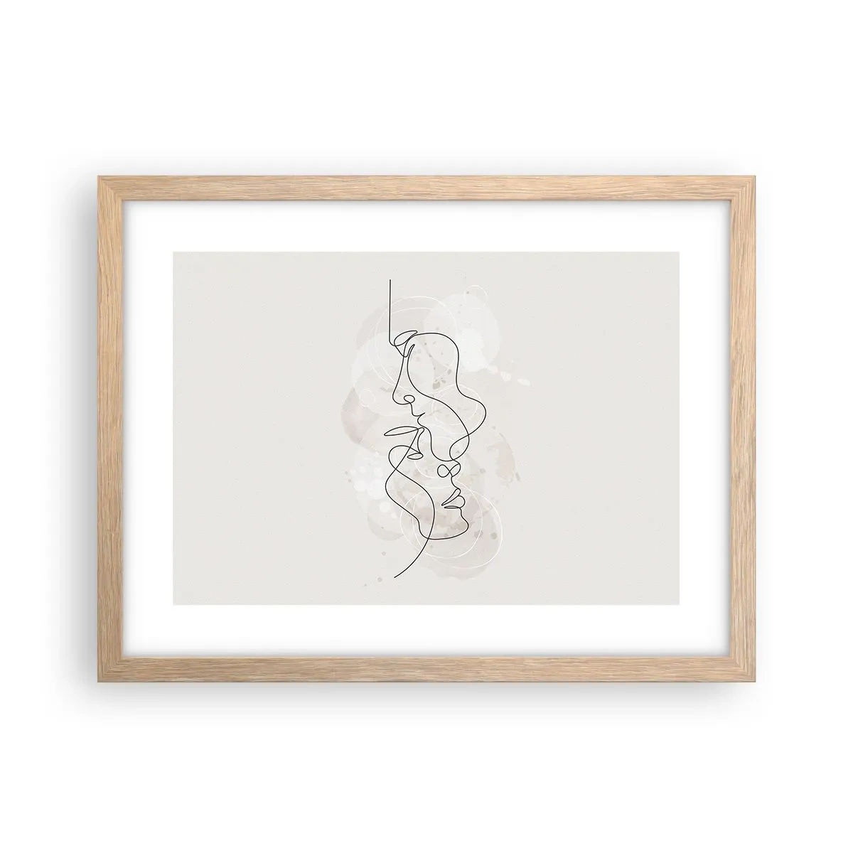 Poszter világos tölgy keretben - Ölelésbe gabalyodva - 40x30 cm