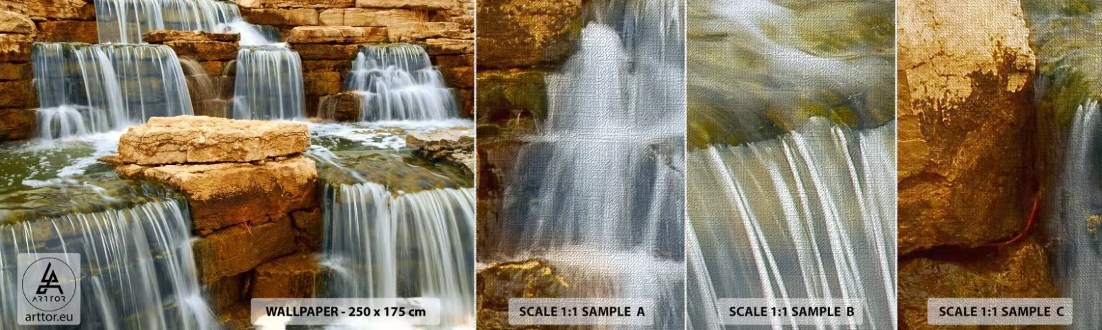 Fotótapéta Minta Premium Canvas - Lépcső a menybe - Vízesés, Természet, Tájkép - 100x30 cm