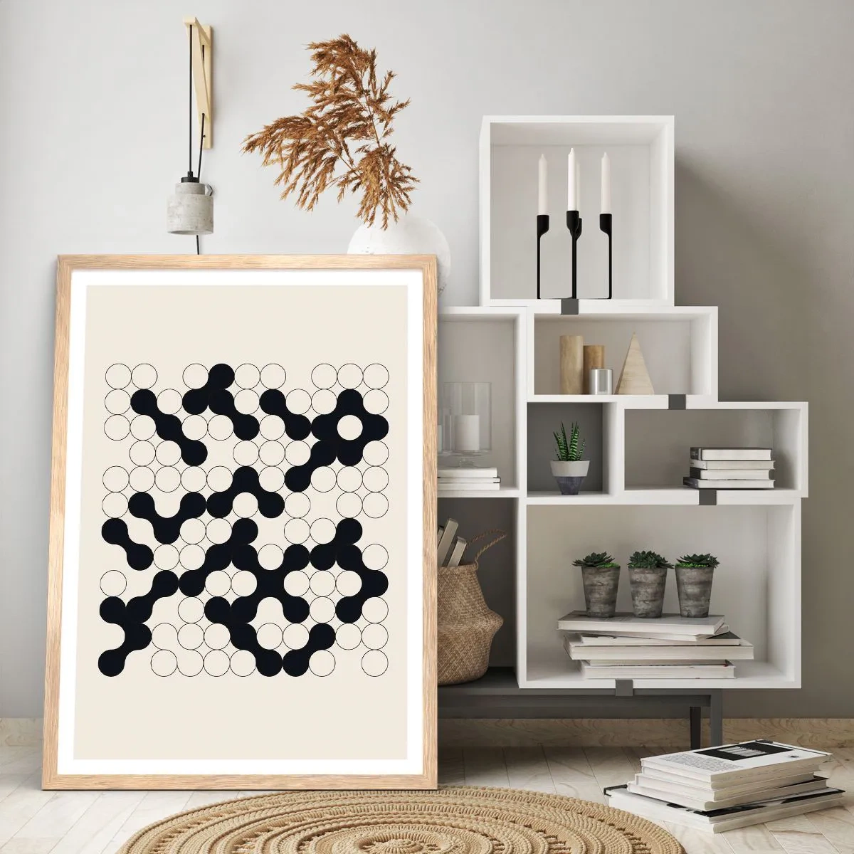 Poszter világos tölgy keretben - Kínai játék - variáció - 50x70 cm