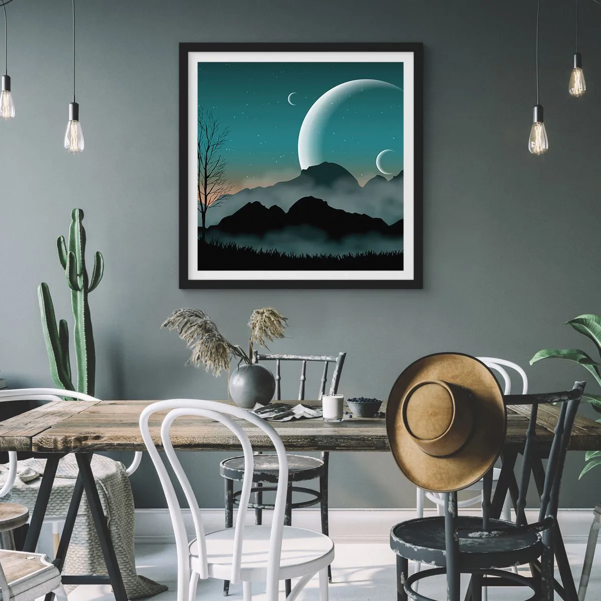 Poszter fehér keretben - Csillagos éj karneválja - 40x40 cm