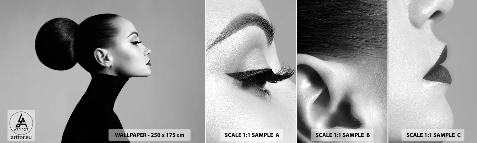 Fotótapéta Minta Öntapadós Deluxe Sticker - Kortárs Nefretete - Nő, frizura, Modell - 100x30 cm
