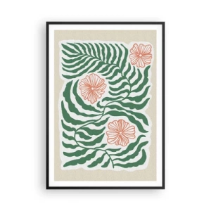 Poszter fehér keretben - Zöldben virágzó - 70x100 cm