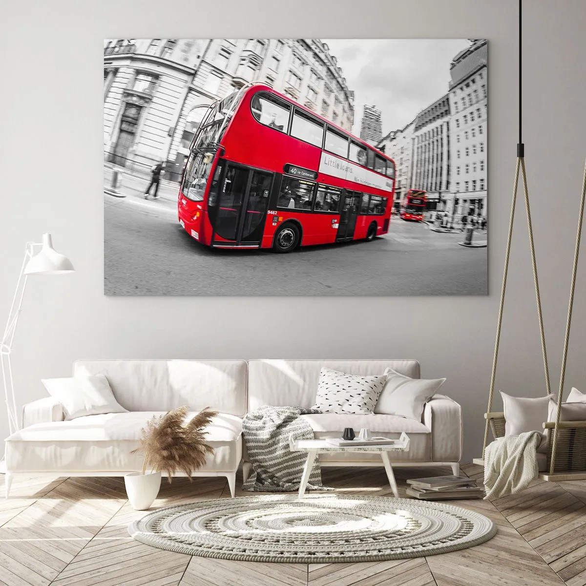 Üveg kép - London hagyományosan - by bus - 100x70 cm