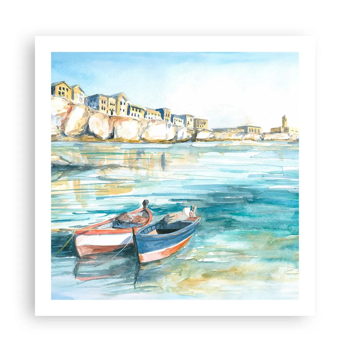 Poszter - Tájkép azúrkéken - 60x60 cm