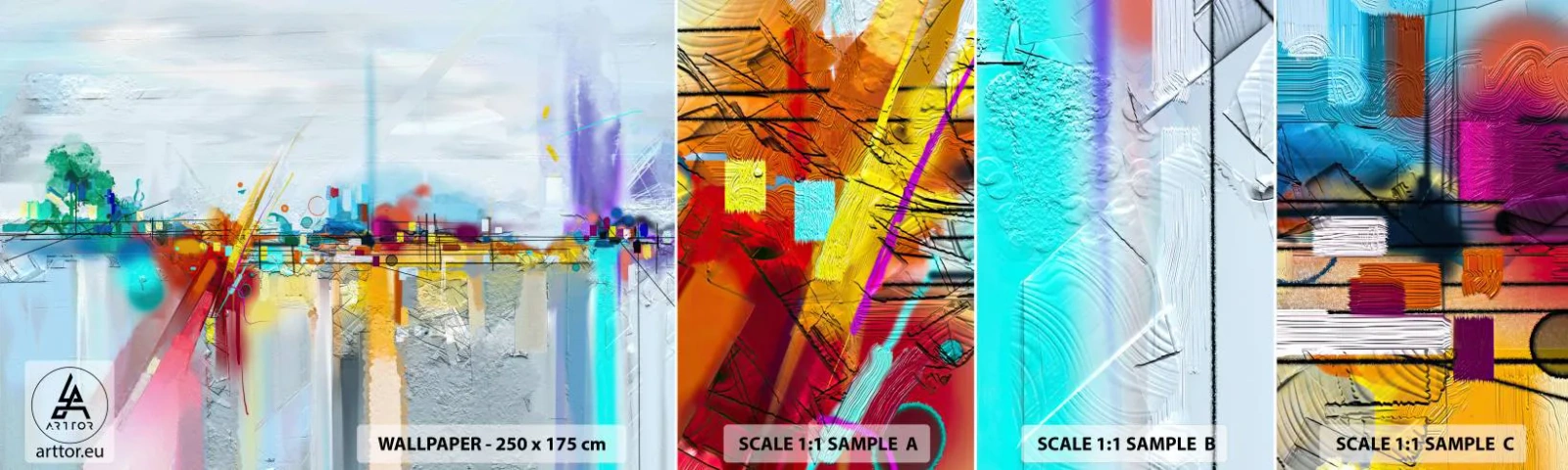 Fotótapéta Minta Öntapadós Deluxe Sticker - Az öröm hídja az élet folyóján - Absztrakció, Darab, Szürrealizmus - 100x30 cm