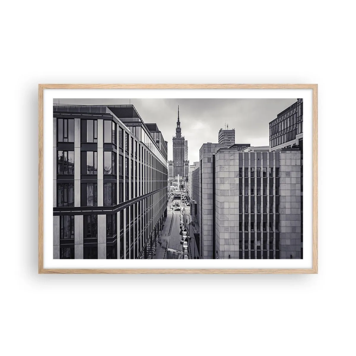 Poszter világos tölgy keretben - Varsói völgy - 91x61 cm