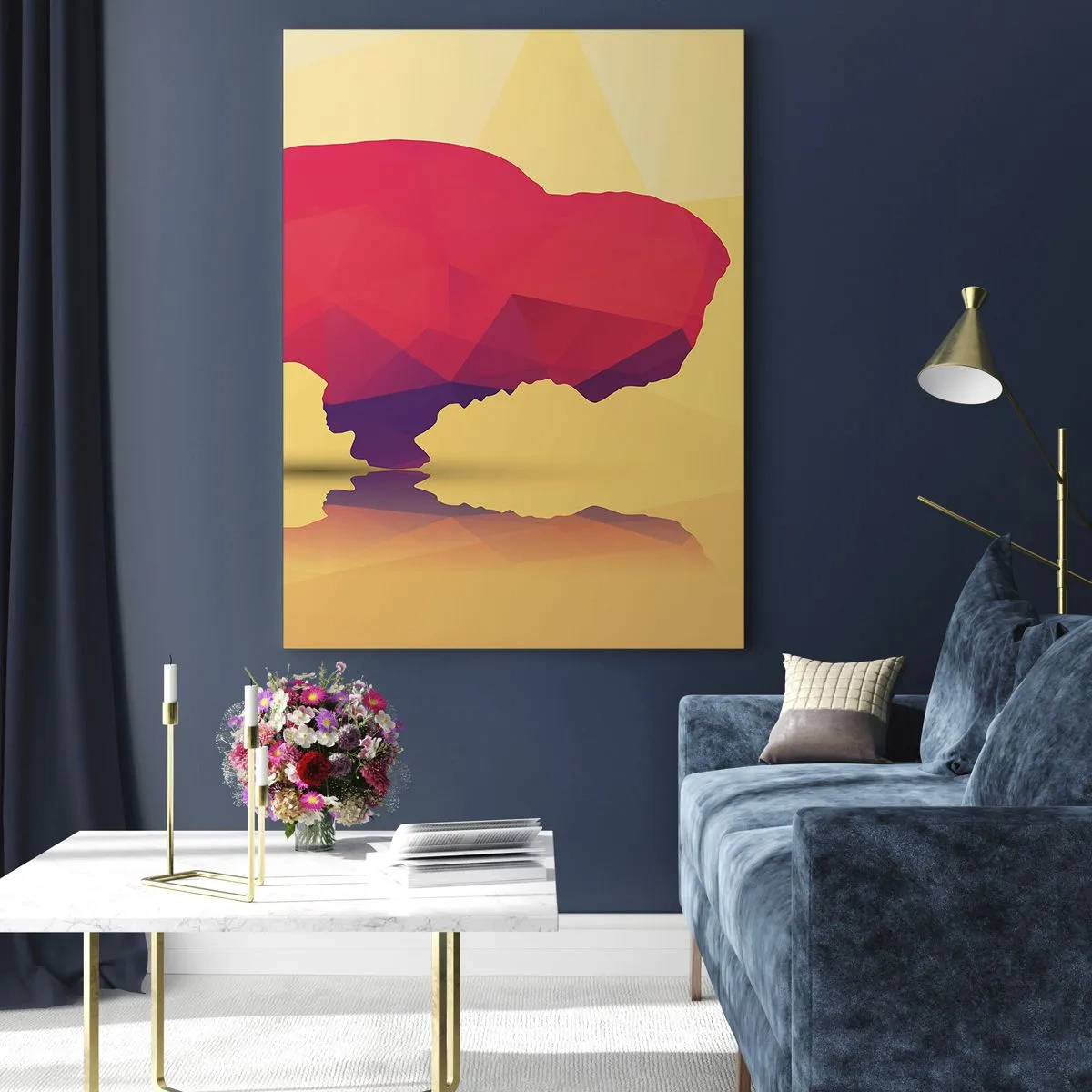 Üveg kép - Az európai bölény amaránt erőssége - 50x70 cm