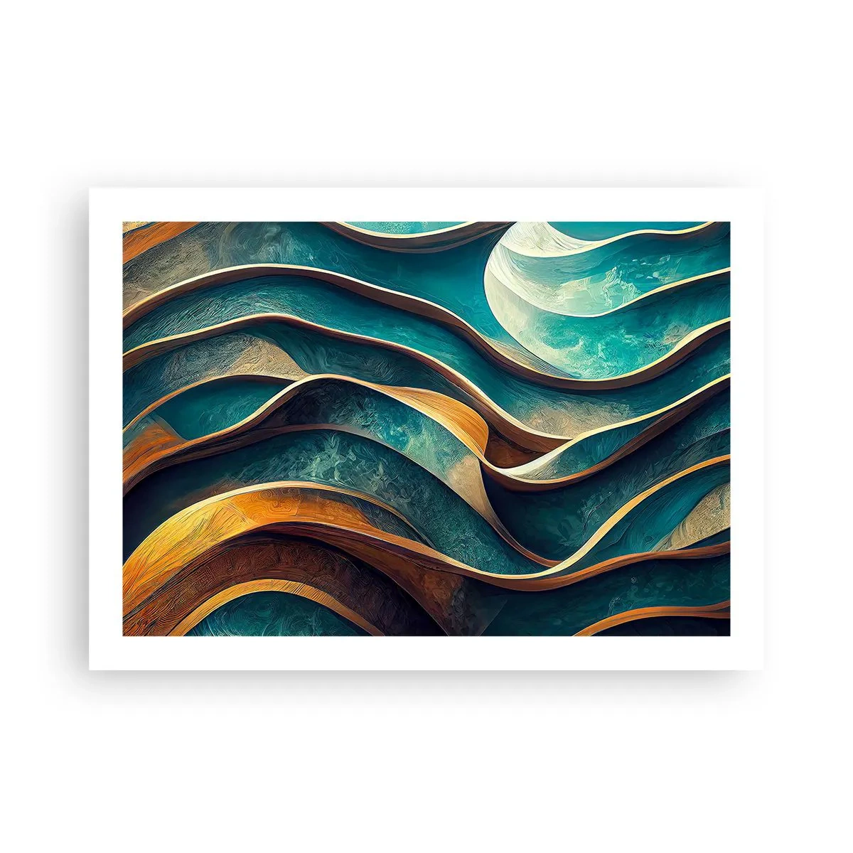 Poszter - Kék kanyarulatok - 70x50 cm