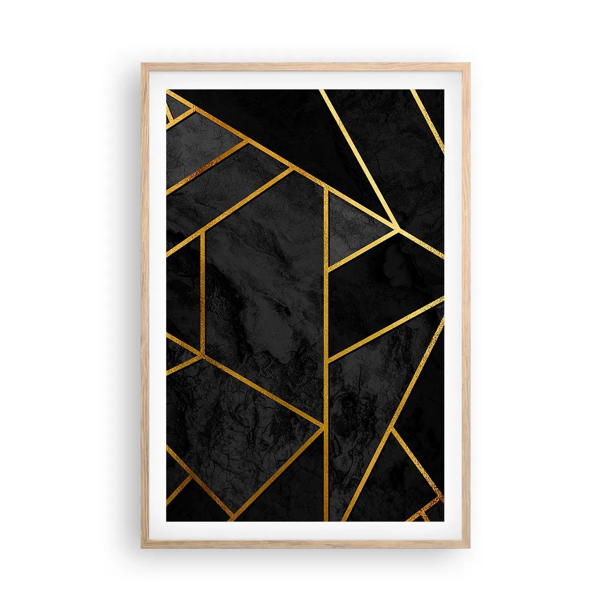 Poszter világos tölgy keretben - Sötétség és ragyogás - 61x91 cm