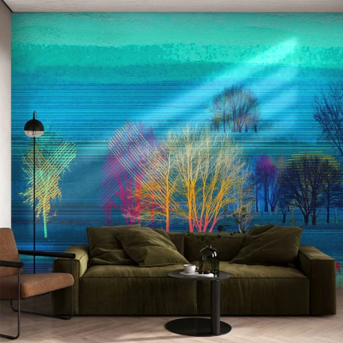 Fotótapéta Premium Sand - Fésűs táj - Tájkép, Erdő, Absztrakció - 500x350 cm