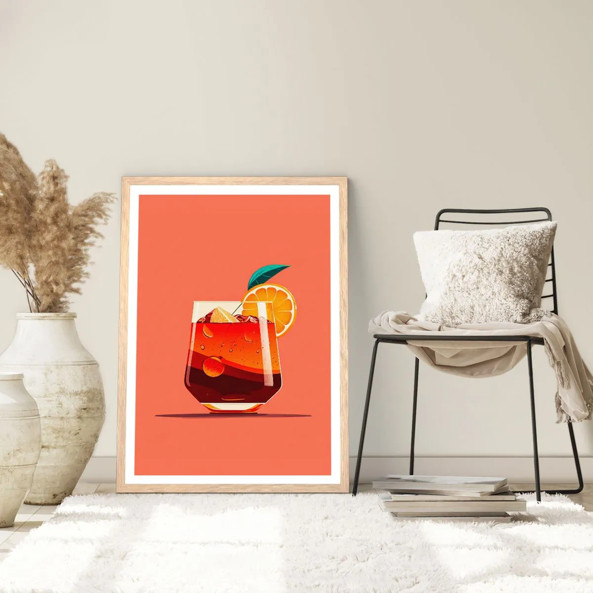 Poszter világos tölgy keretben - Nyári felfrissülés - 50x70 cm