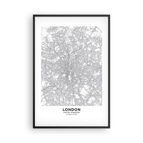 Poszter fehér keretben - A londoni labirintus térképe - 61x91 cm