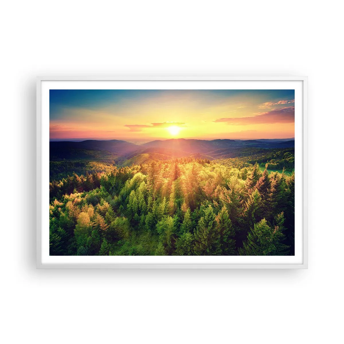 Poszter fekete keretben - Hegytetők és csúcsok - 100x70 cm