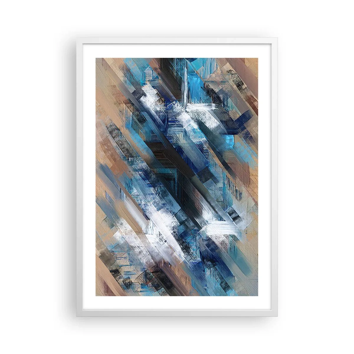 Poszter fekete keretben - Kék ferdén - 50x70 cm