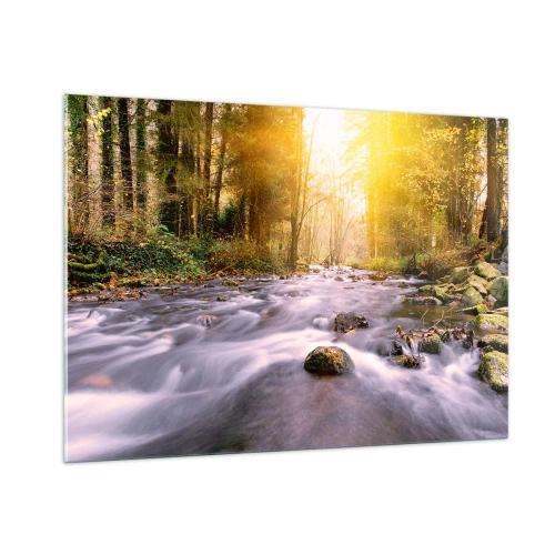 Üveg kép - Malachit ezüst és arany keretben - 100x70 cm