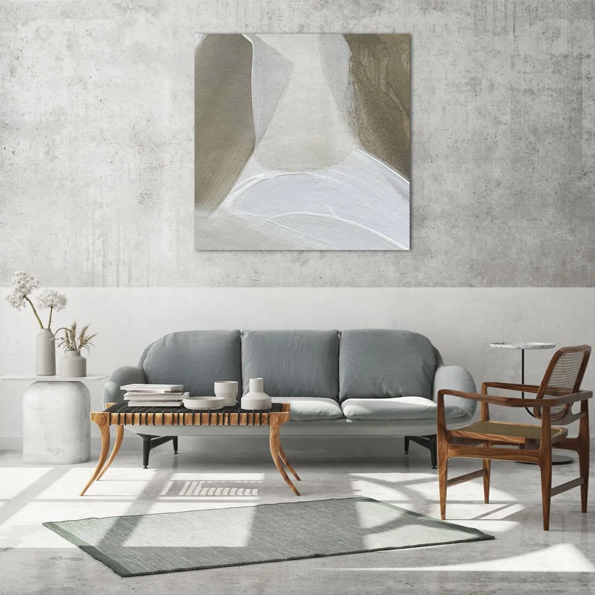 Üveg kép - Fehér hullámai - 30x30 cm