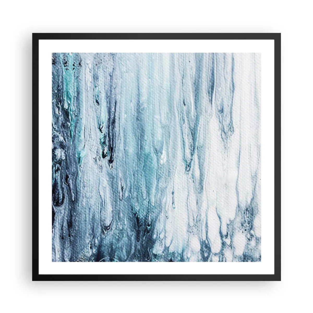 Poszter fehér keretben - Kék jégcsapok - 60x60 cm