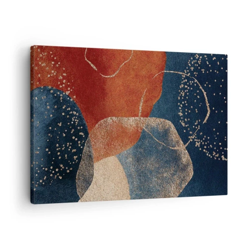 Vászonkép - Absztrakt formák vörös és kék árnyalatokban - 70x50cm - A lét könnyedsége - Modern fali dekoráció nappalihoz és hálószobához ARTTOR