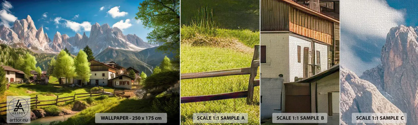 Fotótapéta Minta Premium Canvas - Alpesi idill - Hegyek, Tájkép, Alpok - 100x30 cm