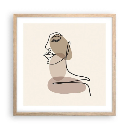 Poszter világos tölgy keretben - Elveszve a saját hangjában - 50x50 cm