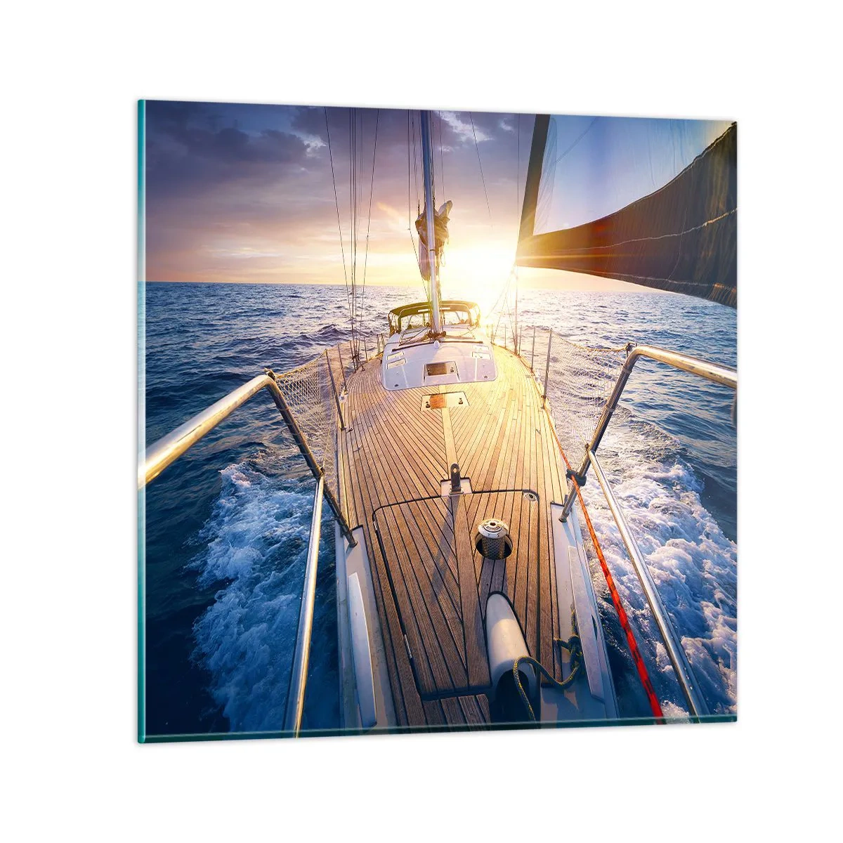 Üveg kép - Futás a hullámokon - 50x50 cm