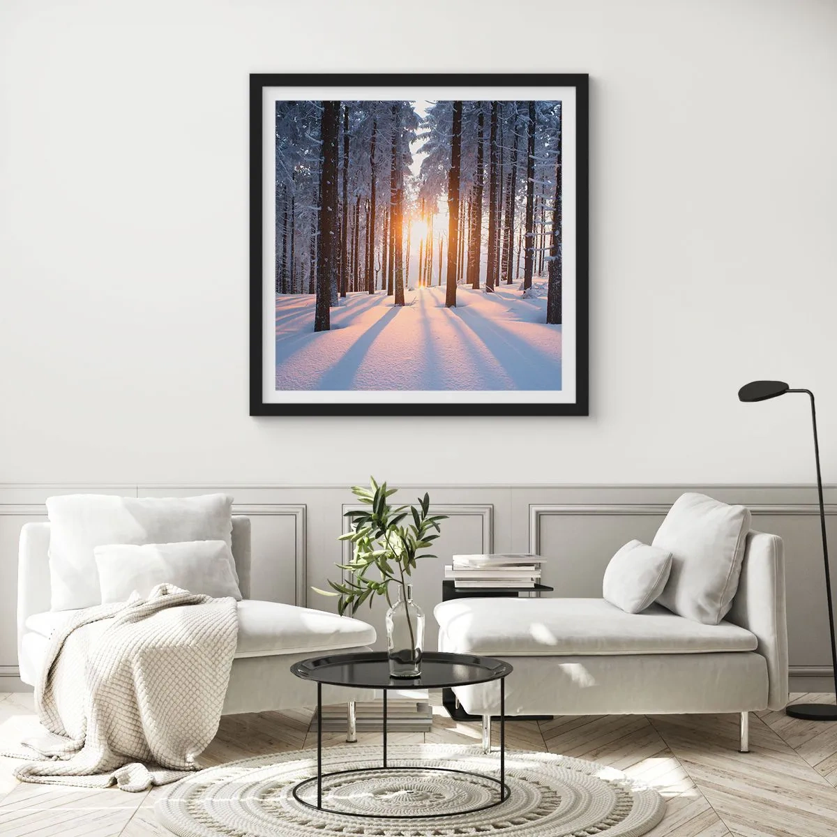 Poszter fehér keretben - Egyértelműen fekete-fehéren - 50x50 cm