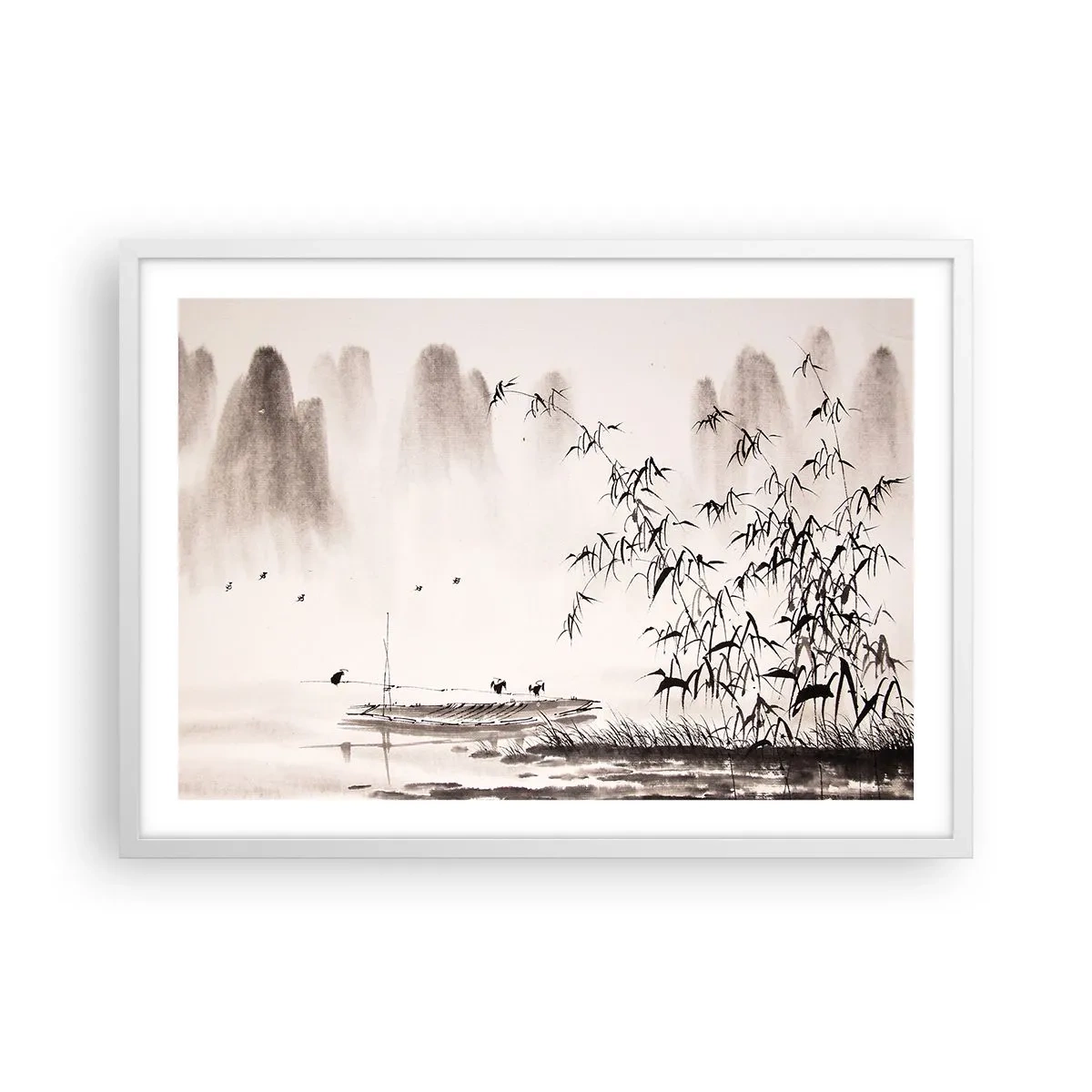 Poszter fekete keretben - A rizsföldek csendje - 70x50 cm