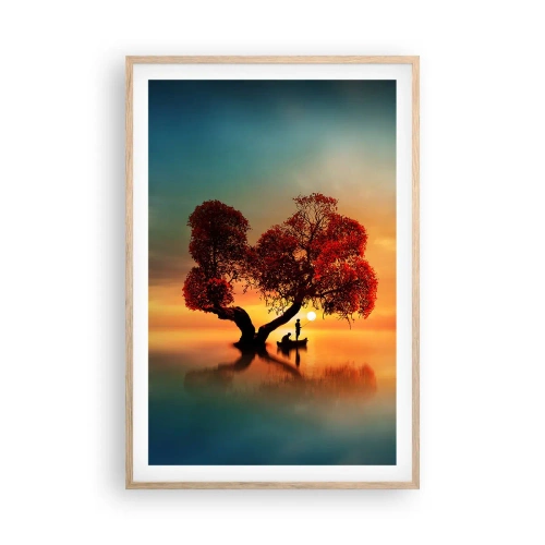 Poszter világos tölgy keretben - A világtalanság csendje és az eltávoldotak - 61x91 cm