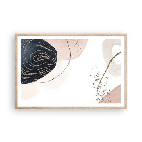 Poszter világos tölgy keretben - Minden folyik - 91x61 cm