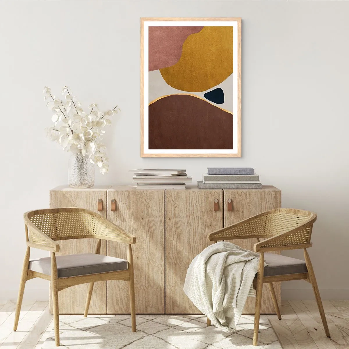 Poszter világos tölgy keretben - Absztrakció - egy hely a térben - 61x91 cm