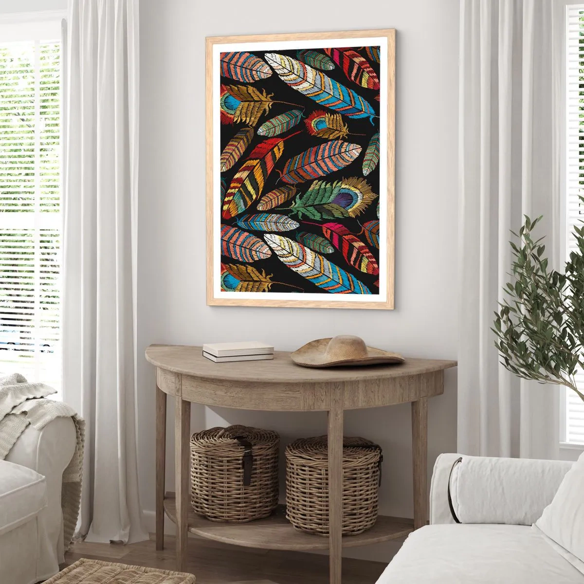 Poszter világos tölgy keretben - A madárkarnevál - 50x70 cm