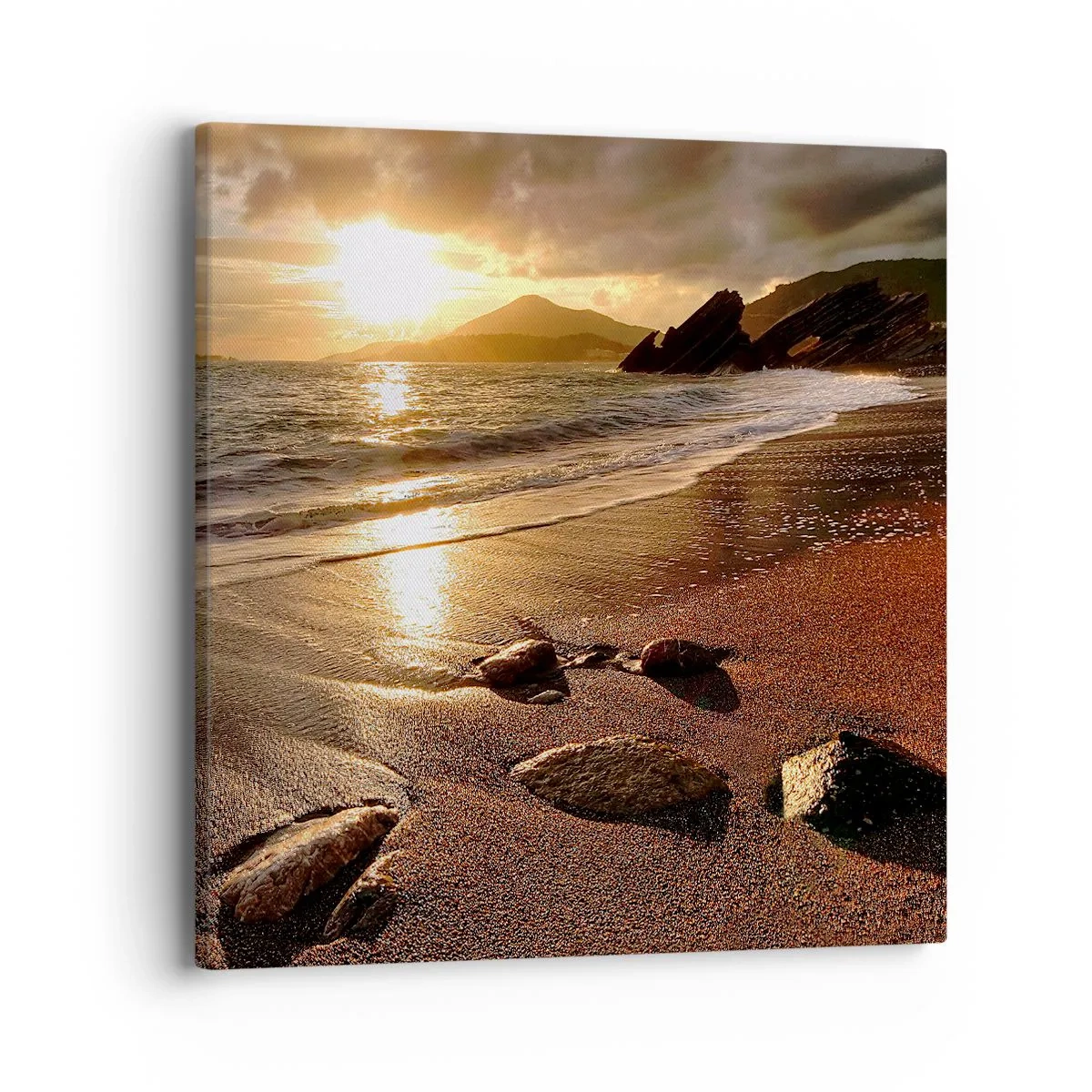 Vászonkép - Kövesd a napot a dombok felé - 40x40 cm