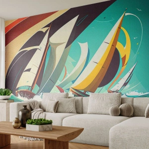 Fotótapéta Premium Canvas - Közelről és személyesen az elemekkel - Vitorlások, Regatta, Tenger - 250x175 cm