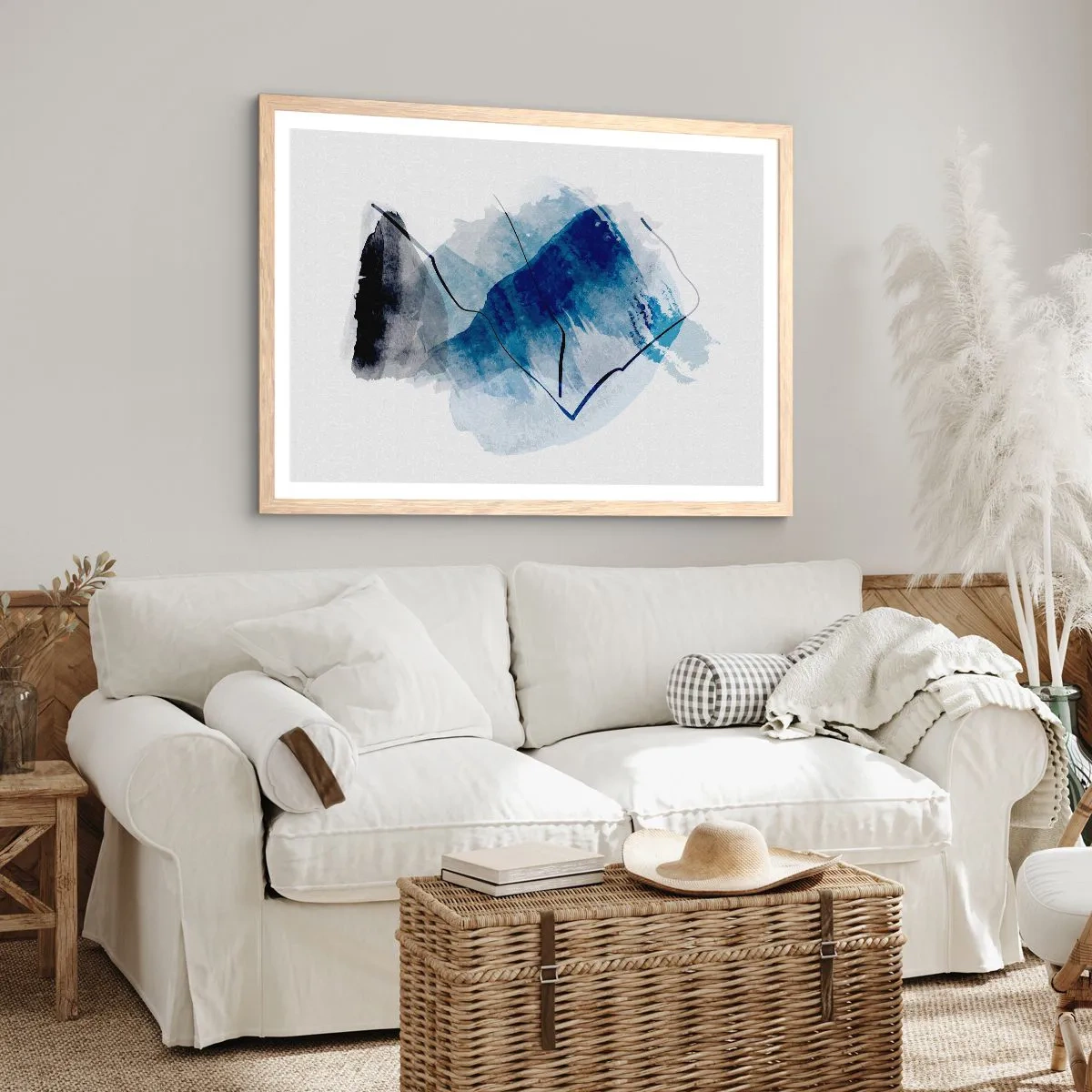 Poszter világos tölgy keretben - Jéghegy - 70x50 cm