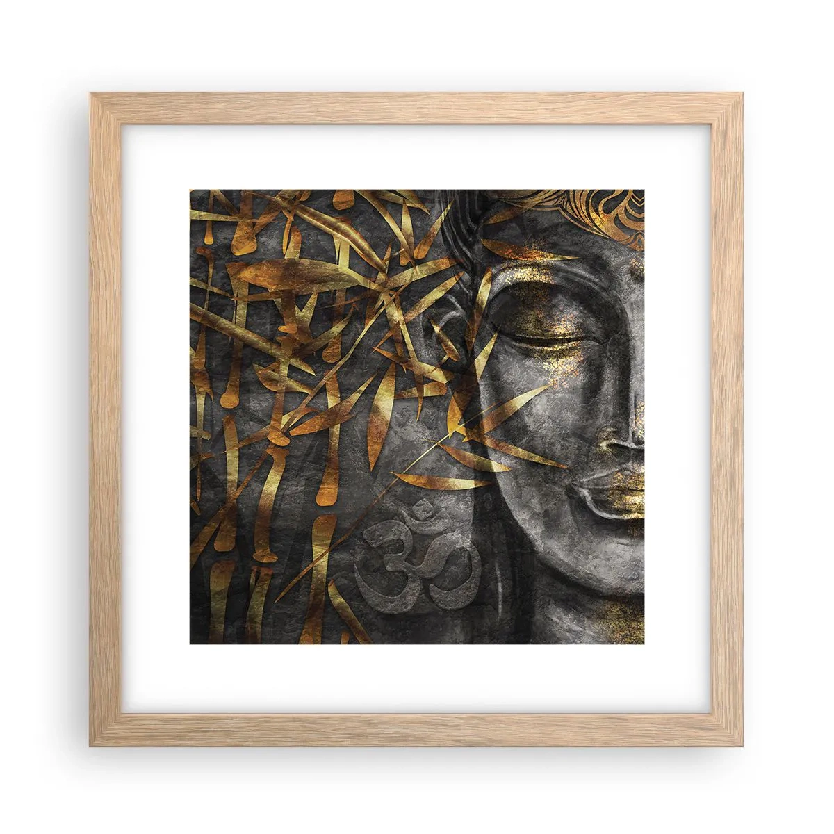 Poszter világos tölgy keretben - Érezd a nyugalmat - 30x30 cm