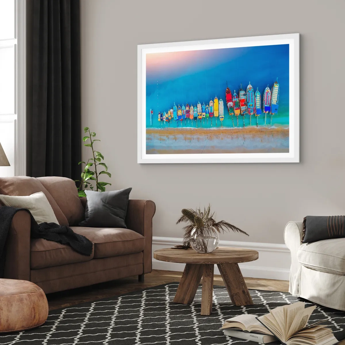 Poszter fekete keretben - Madártávlatból - 100x70 cm